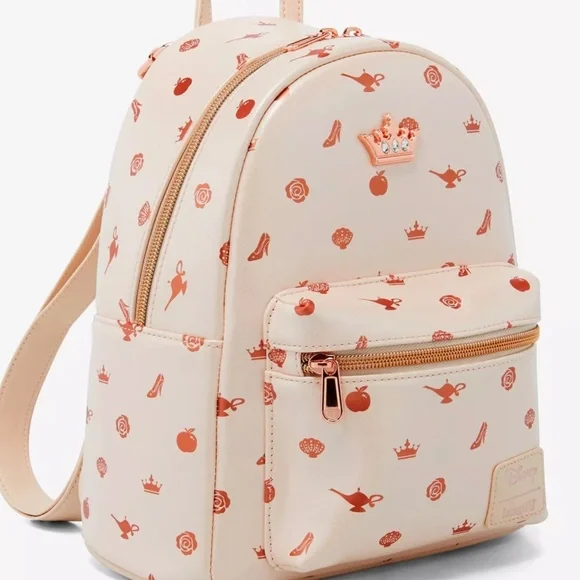 NWT Rose Gold Princess AOP Mini Backpack